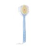 Exfoliating Washcloths Shower Body Brush with Bristles and Soft Loofah Back Scrubber Bath Mesh Sponge with Curved Long Handle Brush for Exfoliating Bath, Body Brush Exfoliating Towel for Body view 1
