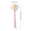 Exfoliating Washcloths Shower Body Brush with Bristles and Soft Loofah Back Scrubber Bath Mesh Sponge with Curved Long Handle Brush for Exfoliating Bath, Body Brush Exfoliating Towel for Body view 2