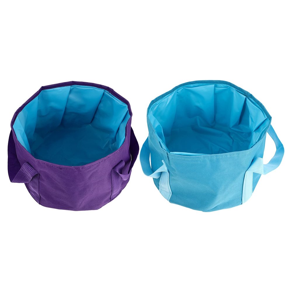 Beaupretty 2pcs Portable Folding Foot Bath Basin Travel Foot Soaking Tub for Camping Outdoor Use for Adults Boys and Girls Capacity Easy to Carry Design