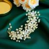 ACCESSHER Pearl Headpiece Flower Hair Vine hairpiece for wedding, Festivals, Bridal For Women Pack Of 1 view 2