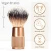 Bambaw - Synthetic Shaving Brush Rose Gold | Vegan Shaving Brush | Razor Bumps Treatment for Women | Shaving Brush in Metal for Ingrown Hair and Razor Burn Treatment| Pre Shave Exfoliator for Women view 2