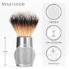 Bambaw - Shaving Brush Vegan | Silver | Ingrown Hair and Razor Bumps Treatment| Durable Shaving Brush Metal Handle| Shaving Brushes for Men and Women | Waste Free Synthetic Hair Brush view 3