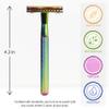 Bambaw Double Edge Safety Razor with 5 Safety Razor Blades, Women & Mens Safety Shaving Razor, Reusable Razor, Plastic Free  Rainbow view 2
