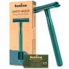 Bambaw Men Safety Razor with 5 Double Edge Safety Razor Blades, Single Blade Razor for Men & Women, Plastic Free Stainless Steel Razor - Sea Green view 1