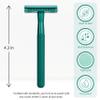 Bambaw Men Safety Razor with 5 Double Edge Safety Razor Blades, Single Blade Razor for Men & Women, Plastic Free Stainless Steel Razor - Sea Green view 2