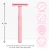 Bambaw Double Edge Safety Razor for Women With 5 Blades - Single Blade, Plastic Free Eco Razor, Reusable - Pink view 2