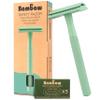 Bambaw Single Blade Razors for Women and Men with 5 Double Edge Safety Razor Blades, Stainless Double Edge Razor, Eco Friendly Razor, Reusable & Plastic Free - Mint Green view 1