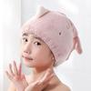 Foyadi Hair Drying Towel for Kids Girls, Cute Cartoon Absorbent Quick Drying Bath Wrap Set for Bathing, Spa, Swimming Pool, Soft Microfiber Cap for Curly Long & Wet Hair, Pink view 2