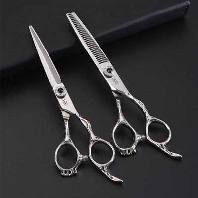 Hair Cutting Scissors, 6 Japan 440C Hair Scissors Professional Barber Scissors Hair Cutting Scissors Set Salon Hair scissors tools Shears Hair cutter BY ZZYY (Color : Red)