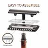 Bambaw Single Blade Razors for Men & Women, Bamboo Razor with 5 Blades, Double Edge Safety Razor, Eco-Friendly, Reusable & Plastic Free  Slim Bamboo Black view 2