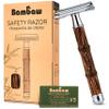 Bambaw Double Edge Safety Razor for Women & Men, Double Edge Razors with 5 Blades, Reusable Single Blade Razor, Eco-Friendly & Plastic Free  Slim Bamboo Silver view 1
