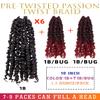 10 Inches 8 Packs Passion Twist Crochet Hair for Black Women-Mixed Color Combo Pack(6 packs 1B+2 packs T1B/BUG),Pre-twisted Pre Looped Soft Synthetic Braided Hair Extensions(10"-8 Packs,1B+TBUG) view 2
