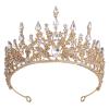 Baroque Retro Crystal Bridal Tiaras Crown Wedding Hair Accessories Rhinestone Diadem Tiara Headbands (Color : Yellow) view 1
