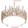Baroque Retro Crystal Bridal Tiaras Crown Wedding Hair Accessories Rhinestone Diadem Tiara Headbands (Color : Yellow) view 2