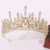 Baroque Retro Crystal Bridal Tiaras Crown Wedding Hair Accessories Rhinestone Diadem Tiara Headbands (Color : Yellow) view 3