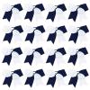 16PCS 8" Large Cheer Hair Bows Ponytail Holder Elastic Band Handmade for Cheerleading Teen Girls College Sports (16 Pcs) (White/Navy Blue) view 1