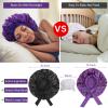 2Pcs Satin Bonnet for Black Women,Satin Hair Tie Bonnet,Jumbo Curly Hair Silky Bonnet,Soft Head Scarf Wrap Hair Bonnet with Tie Band,Adjustable Braids Bonnet Sleep Cap for Long Curly Hair(Black&Khaki) view 2
