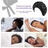 2Pcs Satin Bonnet for Black Women,Satin Hair Tie Bonnet,Jumbo Curly Hair Silky Bonnet,Soft Head Scarf Wrap Hair Bonnet with Tie Band,Adjustable Braids Bonnet Sleep Cap for Long Curly Hair(Black&Khaki) view 4