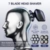 Head Shaver 7D, Wyklaus Upgrade Head Shavers for Bald Men, Head Electric Razor with Nose Hair Trimmer, IPX6 Waterproof Wet/Dry Mens Grooming Kit, Anti-Pinch, LED Display, USB Rechargeable view 2