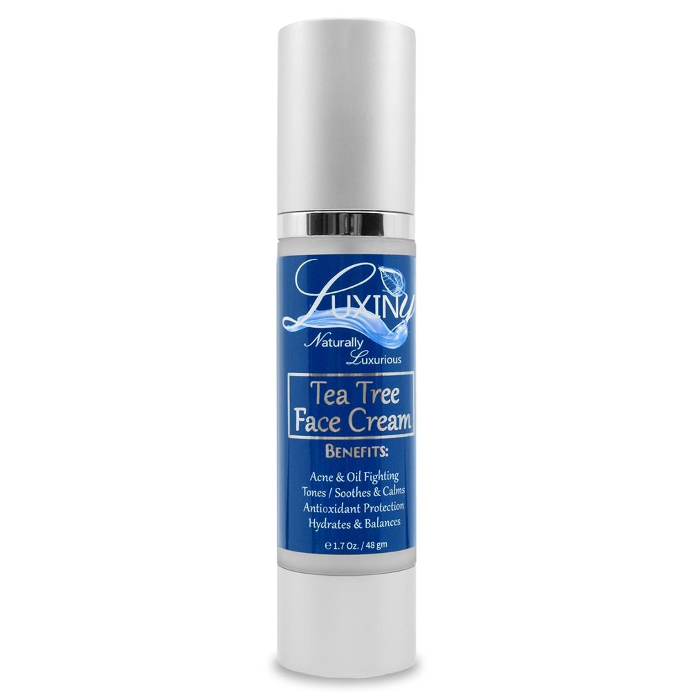 Luxiny Tea Tree Moisturizer Face Cream, Made in America, with Salicylic Acid & Aloe Vera, a Rich Hydrating Night Cream for Dry Skin & a Daily Mattifying Moisturizer for Acne & Oily Skin, 1.7 oz
