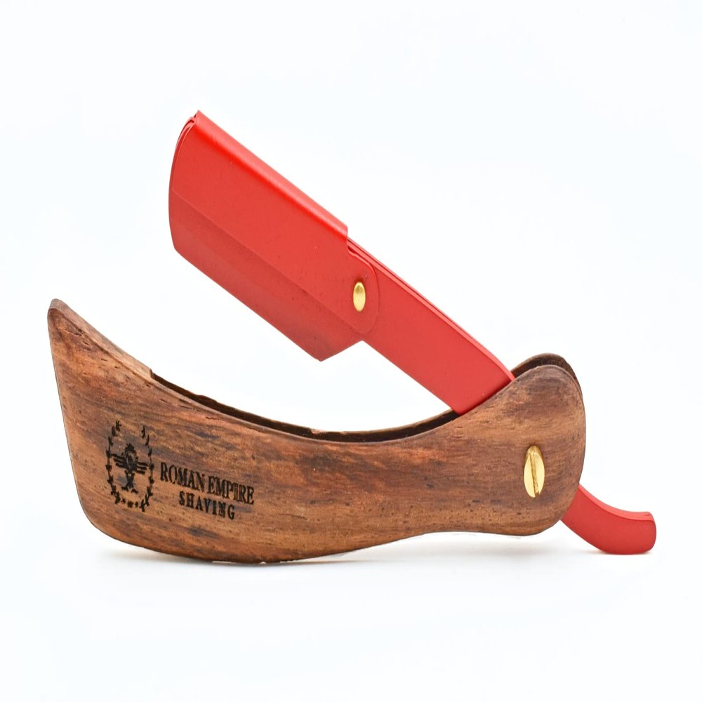 Razor Blades Club - ROMAN EMPIRE SHAVING Spartacus New Straight Razor for Professional Barber with 20 Blades Sampler (Astra-Sharp-Shark-Voskhod)