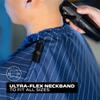 Barber Strong The Barber Cape Haircut Cover for Men, Hair Repelling and Static-Reducing Material, Flexible Elastic Neckband, Water Resistant Fabric, Oversized for Complete Coverage - Blue/White Stripe view 3