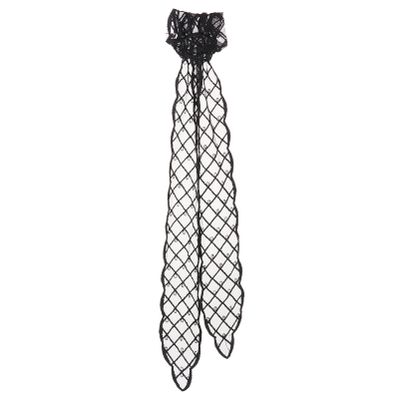 Alvivi Lace Scarf Hair Scrunchies Long Sweet Cute Bow Scrunchies Ponytail Holders for Women Girls Headdress Type C Black One Size