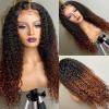 13x6 HD Transparent Lace Front Deep Wave Human Hair Wig With Baby Hair Chocolate Brown #1B/30 Color Water Wave For Women Glueless 150% Density Pre-Plucked Natural Hairline Natural Looking 18 Inch view 1