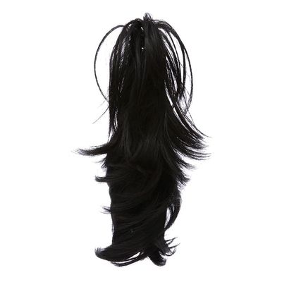 14Inch Synthetic Claw Ponytail Or Chignon Stylish Hair Exension Wavy Ponytail Bun Hairpieces natural black