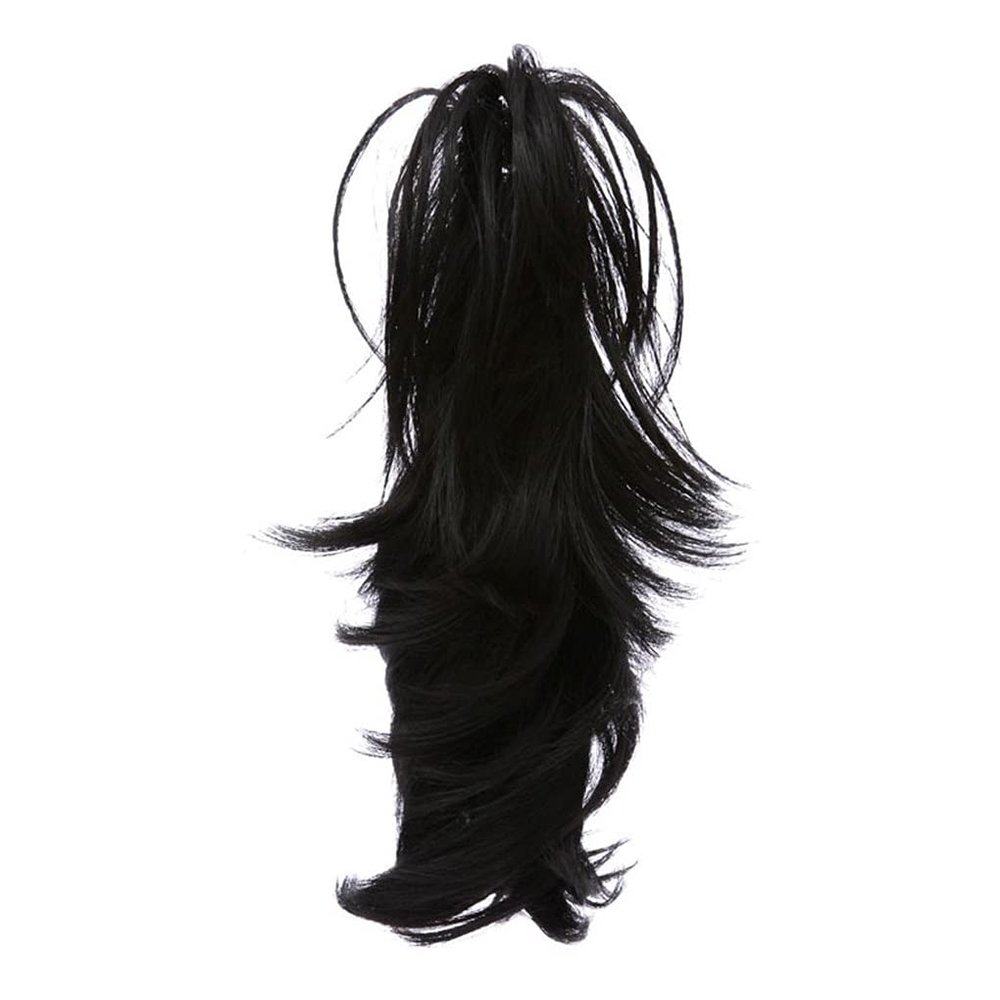 14Inch Synthetic Claw Ponytail Or Chignon Stylish Hair Exension Wavy Ponytail Bun Hairpieces natural black