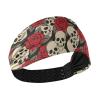 Sports Headbands for Women, Vintage Skull Rose Flower Breathable Hair Bands, Elastic Headbands, Quick Dry Head Bands view 1