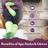 Aloe Socks and Gloves Set | Green Moisturizing Socks and Gloves Infused with Aloe and Vitamin E | Spa Socks and Gloves for Women view 3