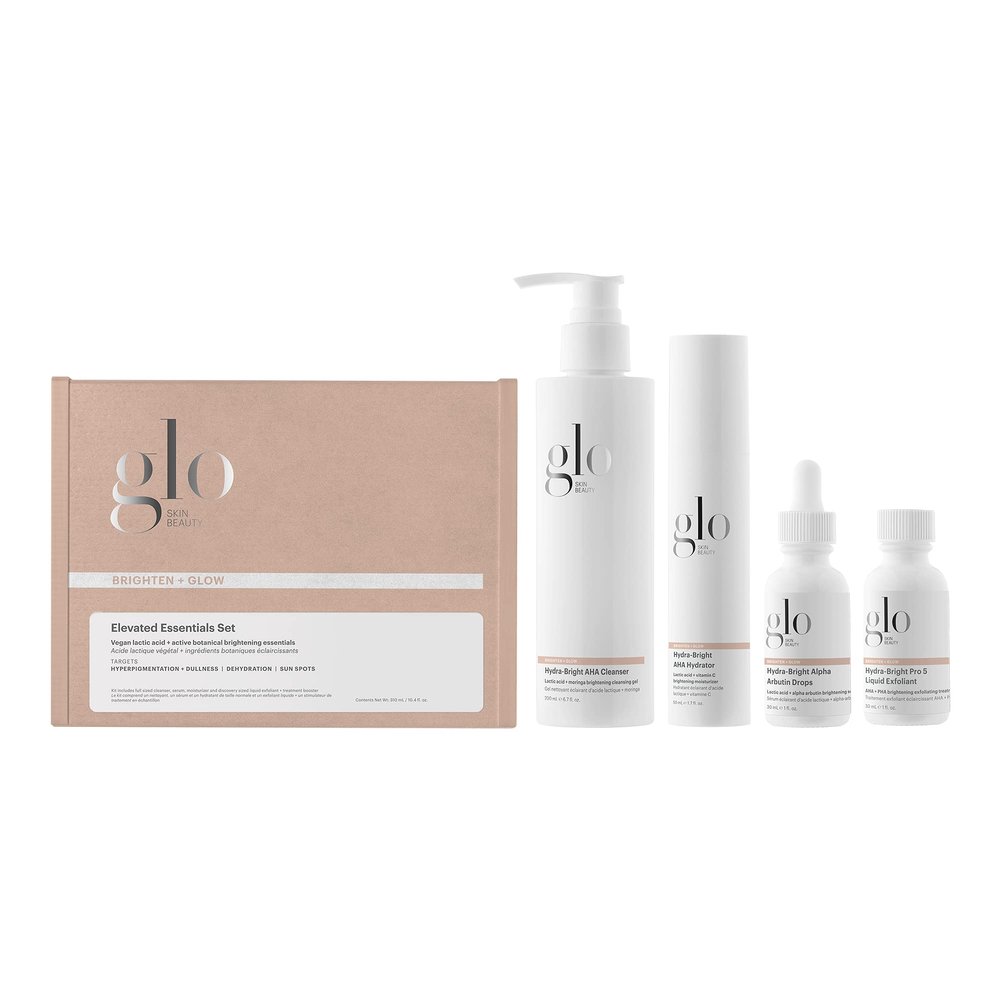 Glo Skin Beauty Brighten + Glow Elevated Essentials Set - Cleanse, Brighten & Hydrate, Targets Dullness, Dark Spots & Sun Damage
