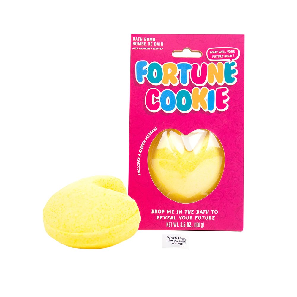 Gift Republic Fortune Cookie with Hidden Message Bath Bomb Milk and Honey Scent 100 Grams, Multicoloured