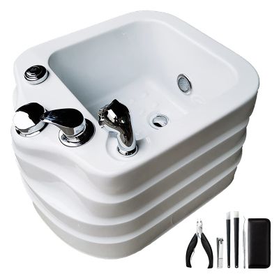 WYOERN Foot Tub for Soaking Feet Foot Bath Spa with Heat and Massage Salon Massage Equipment Pedicure Kit Foot Spa with Pedicure Foot Rest Acrylic Foot Bath Special for Hotel (Size : Bath+Pedicure)