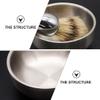 Beaupretty Tool 2pcs Metal Shaving Soap Bowl Shaving Cream Cup Bread Shaving Brush Moustache Grooming Supplies for Men Home Barber Shop Hand Tools view 4
