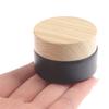 Healthcom 10 Pcs 15g/15ml Empty Jars Black Frosted Glass Jar Skin Care Eye Cream Jars Pot Vials with Wood Grain Lid Refillable Cosmetic Container Glass Cream Jars for Lotion Face Eyeshadow Lip Balms view 3