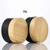 Healthcom 10 Pcs 10 Gram/10 ML Empty Jars Black Frosted Glass Cream Jar Pot Bottles Vials with Wood Grain Lids Cosmetic Container Refillable Glass Eye Cream Box Pot for Lotion Face Eyeshadow Lip Balms view 3