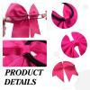TUUXI 12pcs Large Cheering Bows 8 Inch Pink Cheerleading Bows with Elastics Hair Ties Bands Ponytail Holder for Cheerleader Softball Football Competition College Sport view 3
