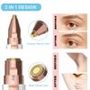 JNATER Eyebrow Razor,Facial Hair Removal for Women, (USB Rechargeable), 2 in 1 Eyebrow Trimmer and 100% Painless Hair Remover with Light for Nose, Lips, Face, Body view 2