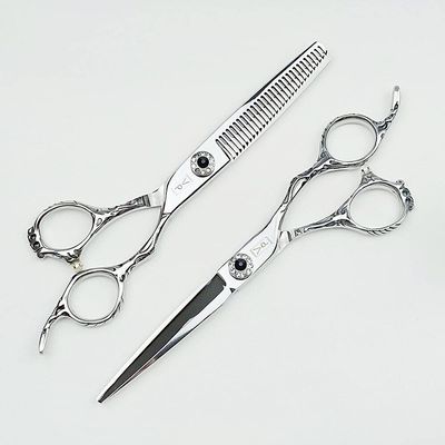 Hair Cutting Scissors, Professional 6 Inch Barber Scissors 440C Hairdressing Scissors Japanese Craft Haircut Set BY ZZYY (Color : Red)