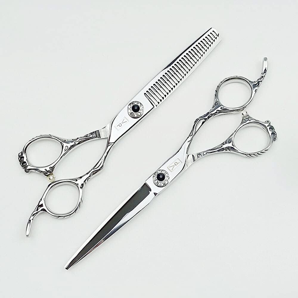 Hair Cutting Scissors, Professional 6 Inch Barber Scissors 440C Hairdressing Scissors Japanese Craft Haircut Set BY ZZYY (Color : Red)
