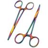 AAProTools Body Piercing Hemostat Mosquito Forceps 5" Straight & Curved Stainless Steel Professional Septum Ear Nipple Belly Nose Tongue Lip Navel Eyebrow (Multi Rainbow Color) view 1