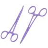 AAProTools Body Piercing Hemostat Mosquito Forceps 5" Straight & Curved Stainless Steel Professional Septum Ear Nipple Belly Nose Tongue Lip Navel Eyebrow (Purple) view 1