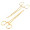 AAProTools Body Piercing Hemostat Mosquito Forceps 5" Straight & Curved Stainless Steel Professional Septum Ear Nipple Belly Nose Tongue Lip Navel Eyebrow (Gold) view 1