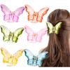 La Jolie Jasmin HairClawClip, 6 Pieces Large Butterfly Hair Clip, 3.4 x 2.2 x 1.9 inches, for Thick Hair, Jumbo Claw Clip, Transition from Day to Night, Ideal Gift for Women and Girls, Crystal 6 view 1