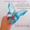 La Jolie Jasmin HairClawClip, 6 Pieces Large Butterfly Hair Clip, 3.4 x 2.2 x 1.9 inches, for Thick Hair, Jumbo Claw Clip, Transition from Day to Night, Ideal Gift for Women and Girls, Crystal 6 view 3