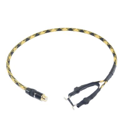 2PCS Heavy Duty 15AWG Copper Wire RCA to Clip Cord CONVERTION 50cm for Tattoo Power Supply (CC Snake Convert-1)