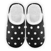 Dussdil Black White Polka Dot House Slippers Home Spa Slippers Memory Foam Closed Toe Slipper Non Slip for Hotel Bedroom Travel Shoes Women Men M view 1