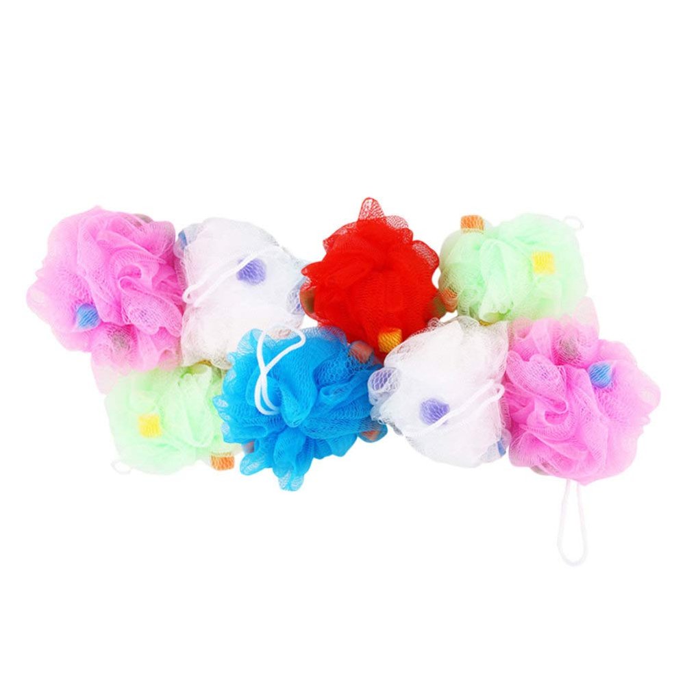 8pcs Bath Ball Shower Pouf Mesh Bath Scruber Sponges for ing Shower Loofahs Comfortable Friction Mesh Ball Polyethylene Body